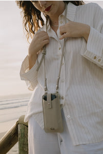 Taupe cellphone sling