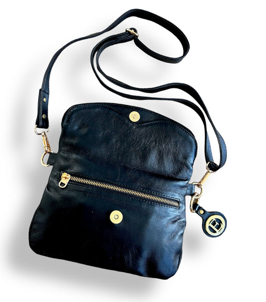 LUNA FOLD OVER BAG BLACK