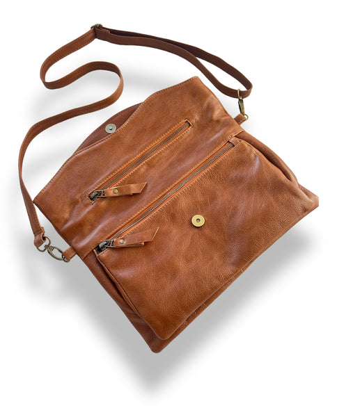 Linki fold over bag in tan