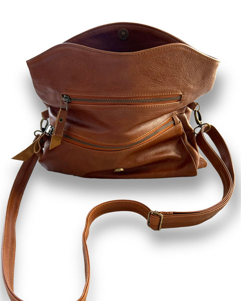 Linki fold over bag in tan