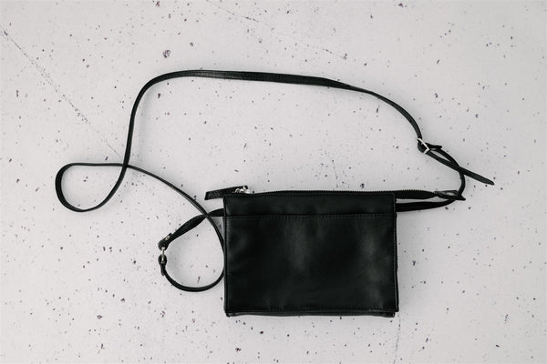 UTILITY BAG - BLACK WITH SILVER TRIMS