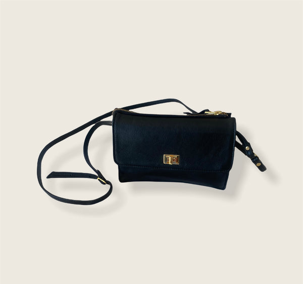 UTILITY BAG- BLACK WITH GOLD TRIMS