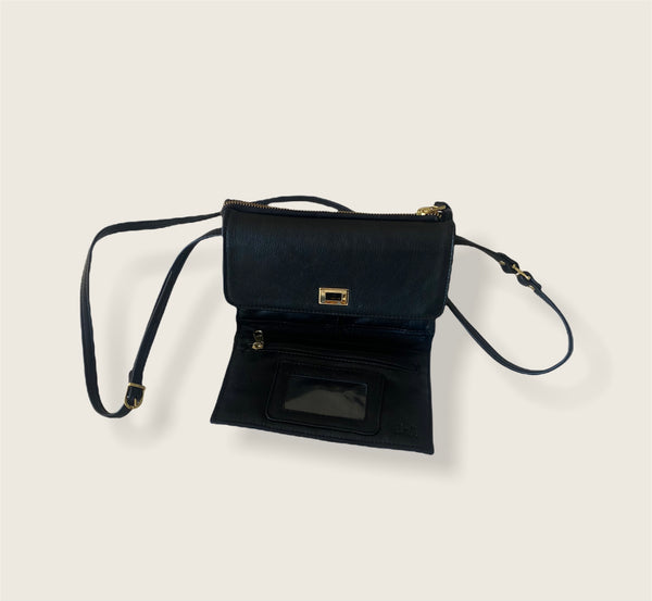 UTILITY BAG- BLACK WITH GOLD TRIMS